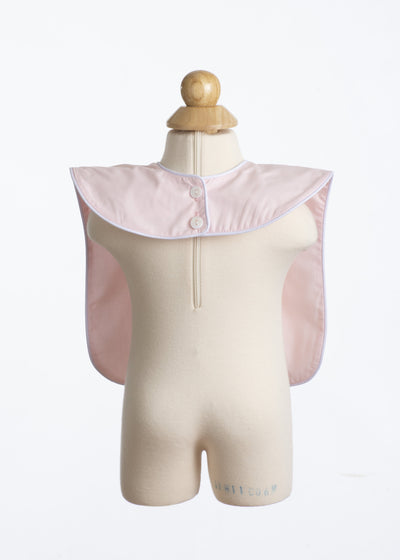 Oversized Pink Bib with White Piping