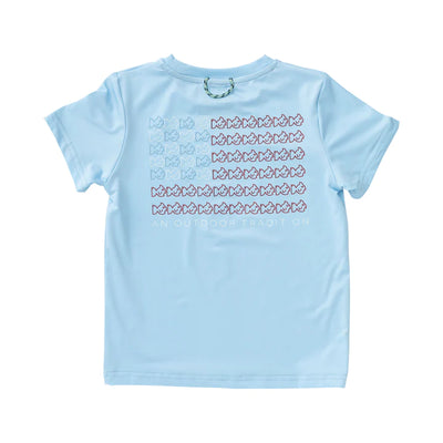 Clear Sky Boys Pro Performance Fishing Tee with America Flag Art