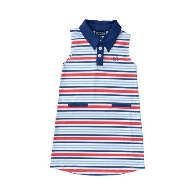 Pro Performance Polo Dress in America Stripe
