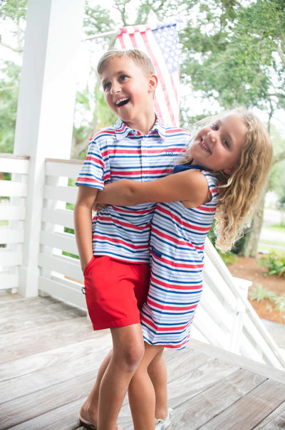 Pro Performance Polo Dress in America Stripe