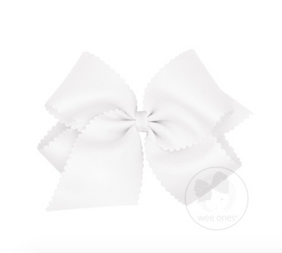 Wee Ones King Scalloped Edge Grosgrain Bow (6 colors)