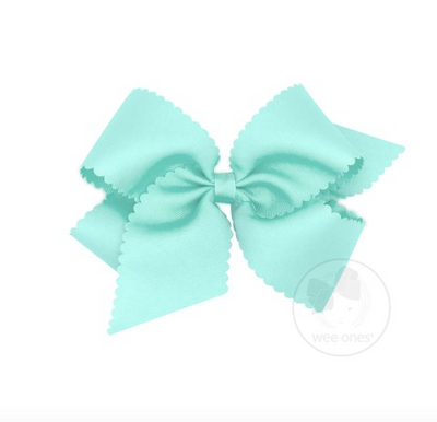 Wee Ones King Scalloped Edge Grosgrain Bow (6 colors)