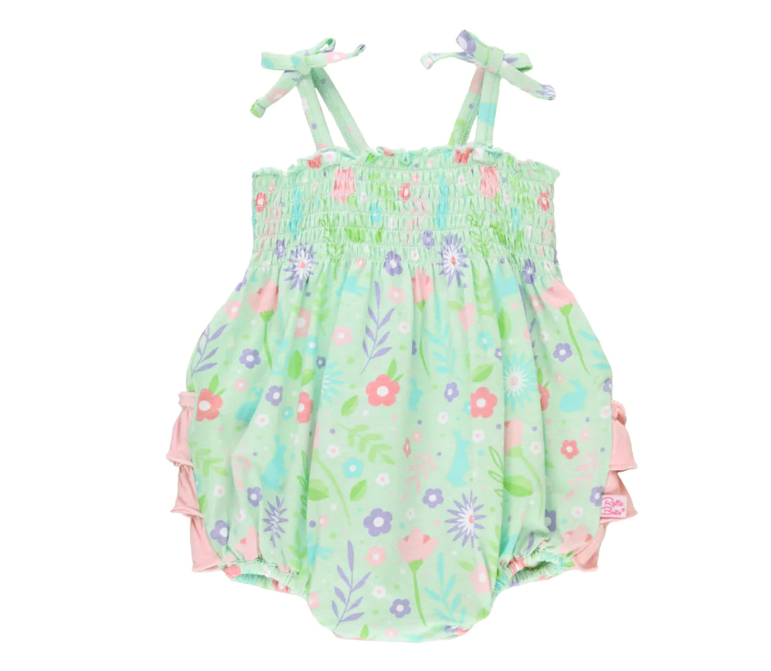 Some Bunny to Love Ruched Tie Bubble Romper