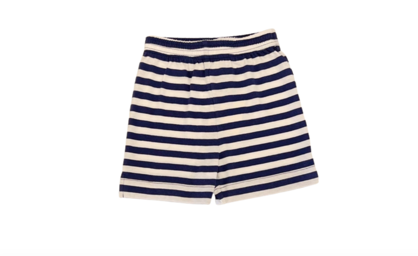 Royal & White Stripe Knit Jersey Shorts