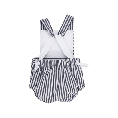 Nantucket Navy Stripe with Worth Avenue White Seabrook Sunsuit