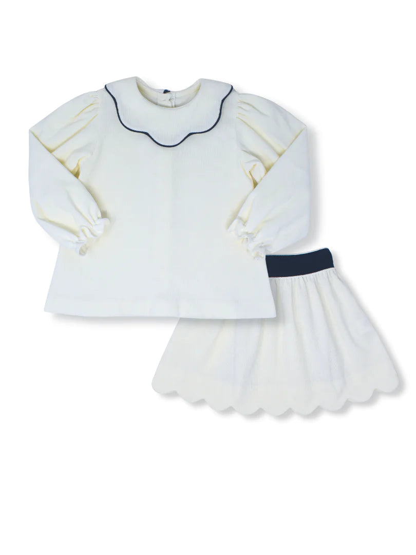 White/Navy Scarlett Skirt Set