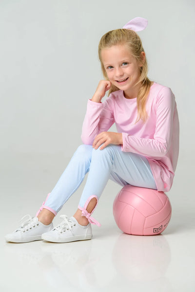 Blue Mini Gingham/Pink Avery Legging