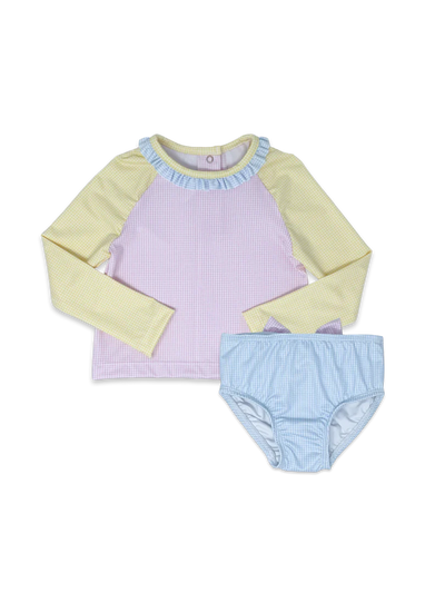 Girl Color Block Sun & Sand Rash Guard Set