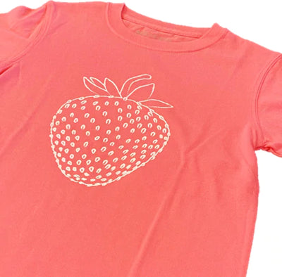 Short Sleeve Pink Strawberry T-Shirt