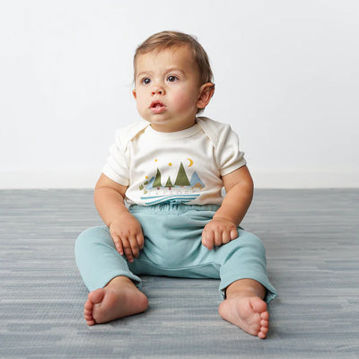 Blue Surf Cotton Baby Joggers