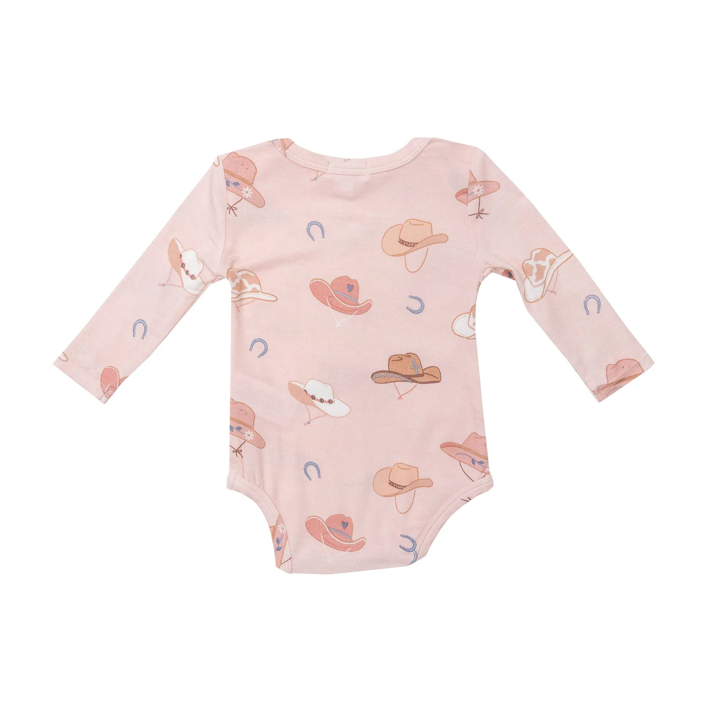 Pink Cowboy Hats Long Sleeve Bodysuit