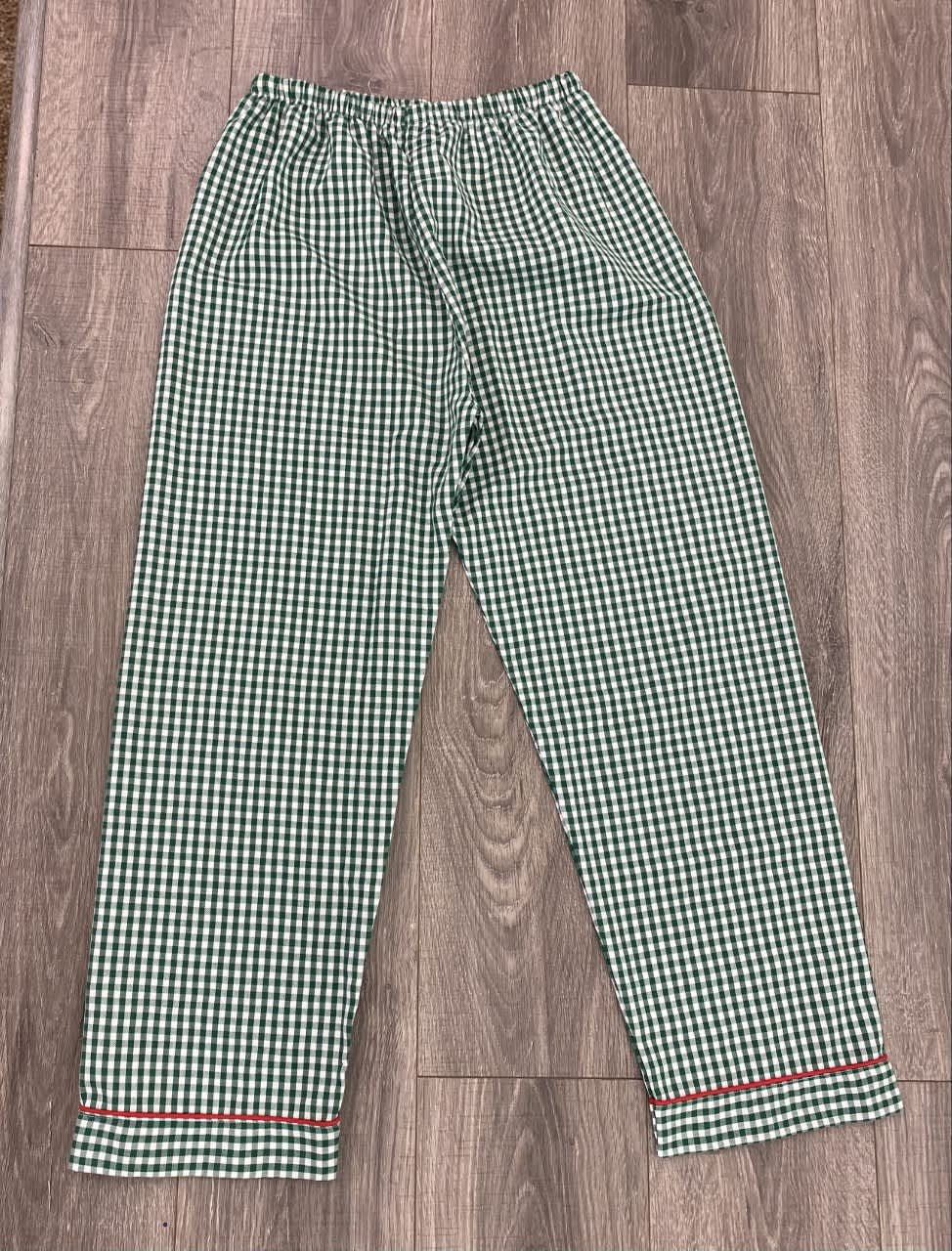 Green Gingham Adult Pants