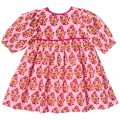 Pink Posey Block Print Jade Dress