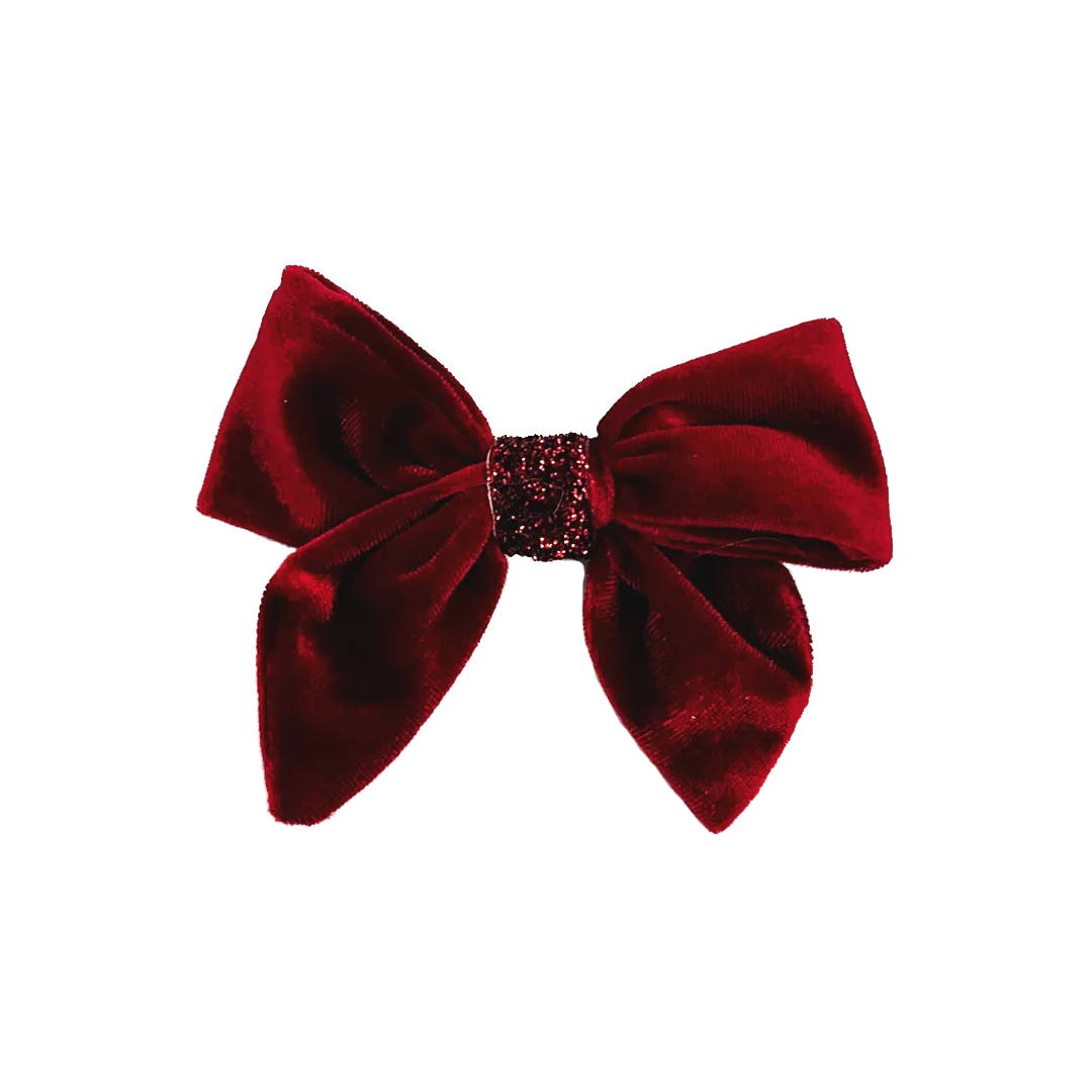 Red Velour Holiday Bow