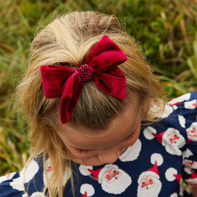 Red Velour Holiday Bow