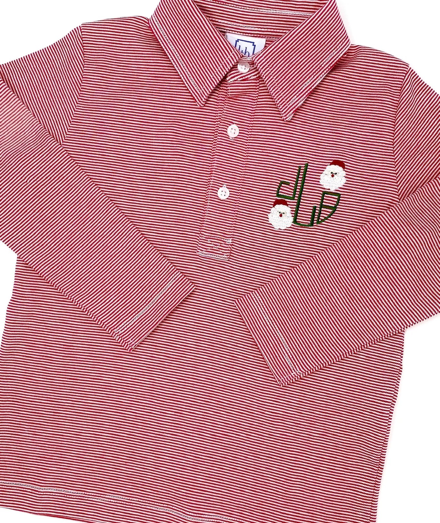 Finn Pima Long Sleeve Polo Golf Shirt- Red and White Stripes