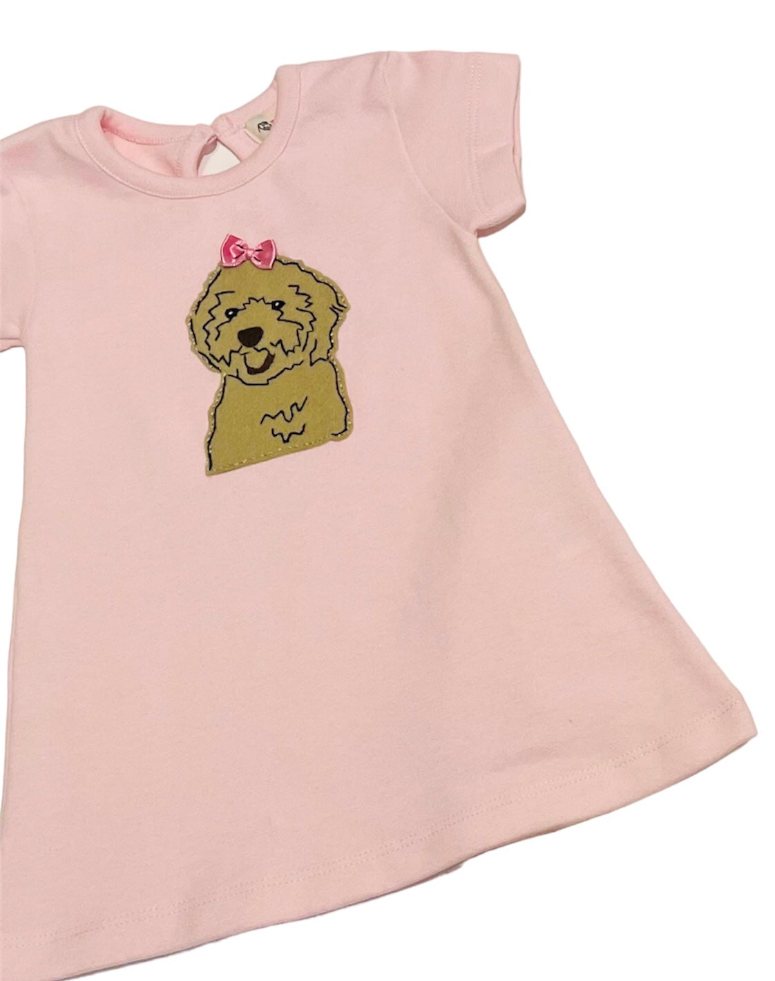 Light Pink A-Line Dress with Goldendoodle