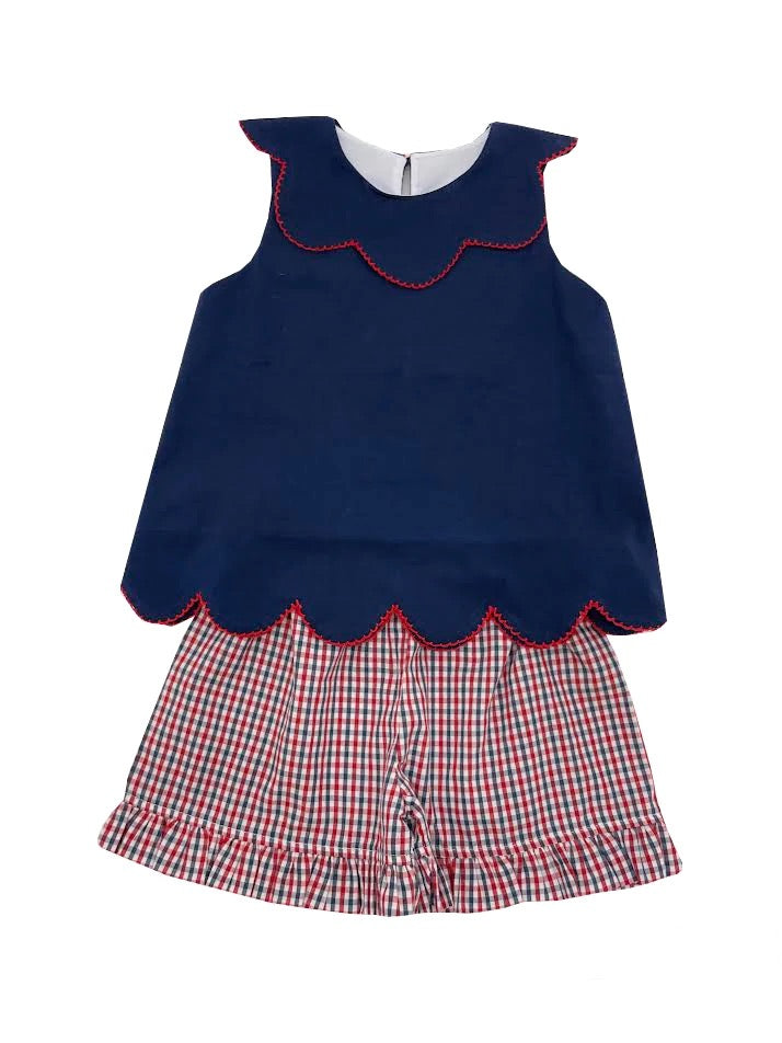 Red, White and Blue Gingham Short Set
