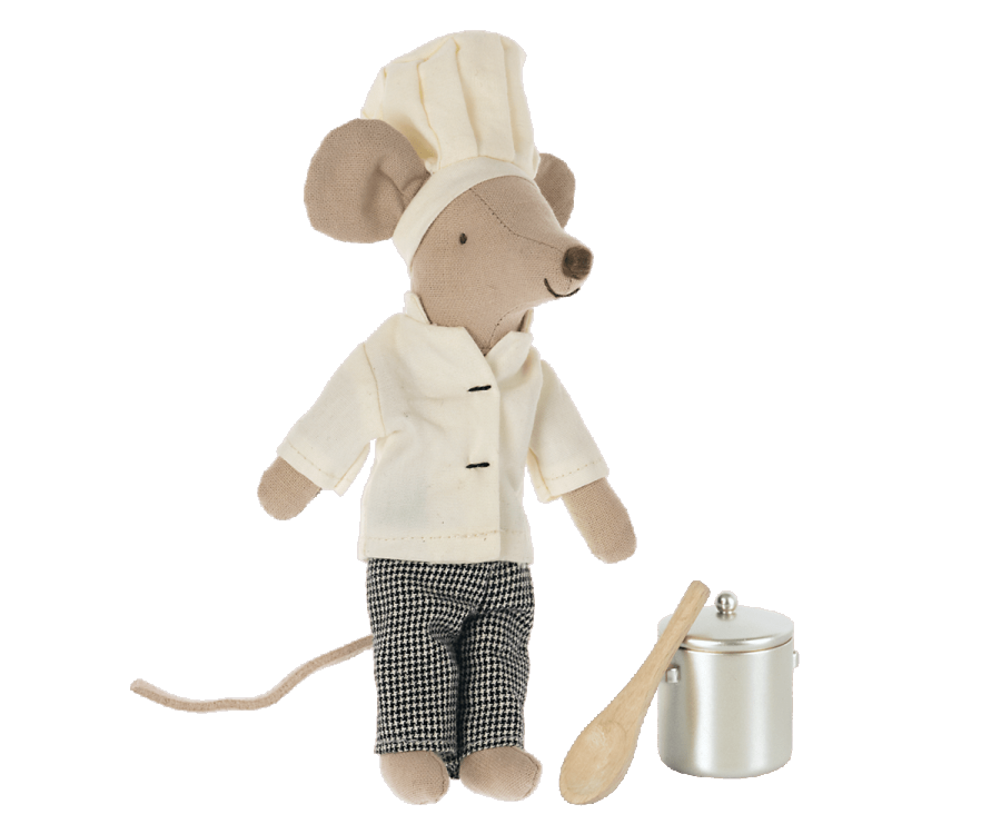 Chef Mouse with Soup Pot and Spoon