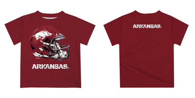 Arkansas Razorbacks Original Dripping Football Helmet Red T-Shirt
