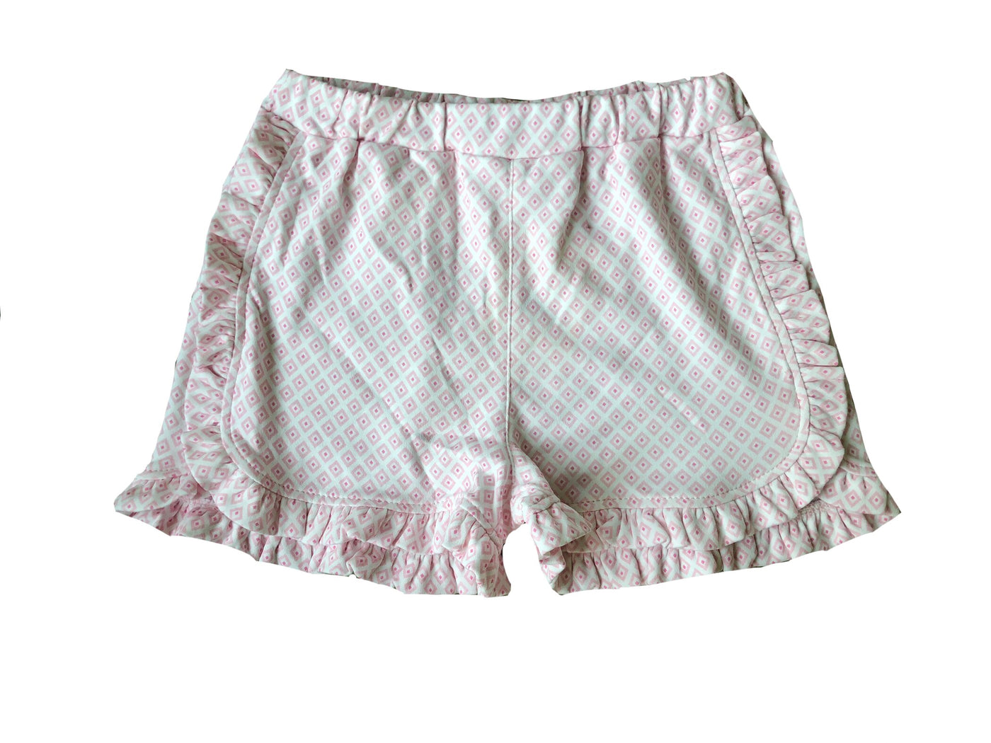 Light Pink Diamond Ruffle Shorts