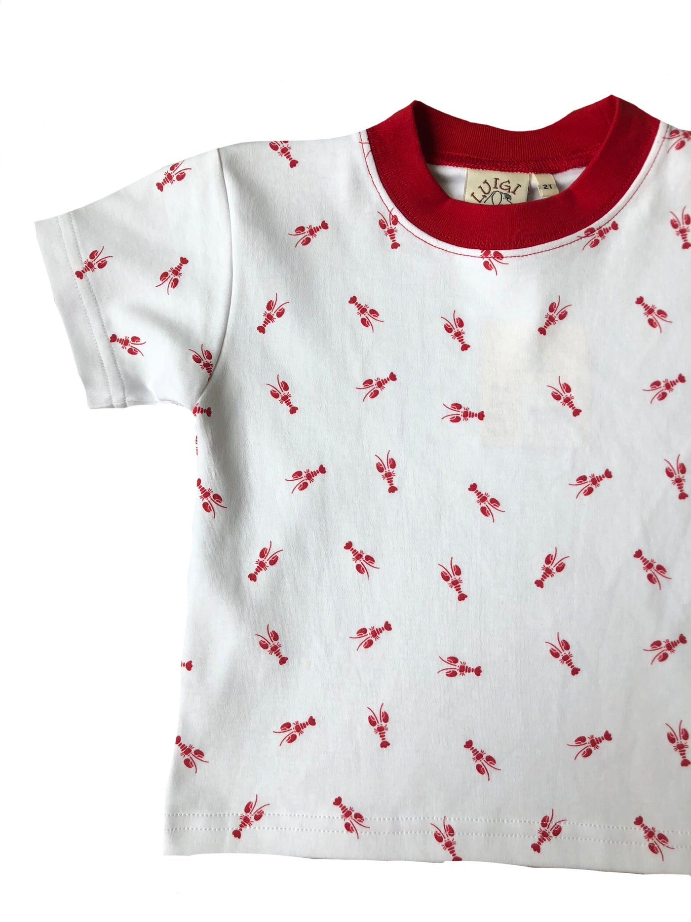 Red and White Lobster Print Tee