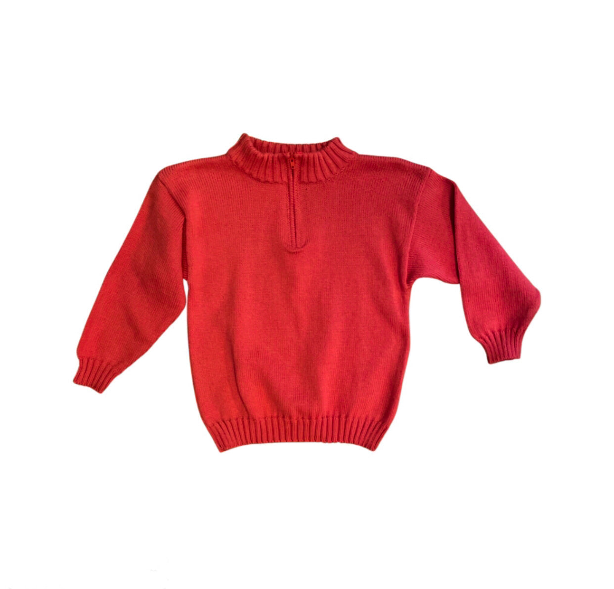 Solid Red 1/4 Zip Mock Crewneck