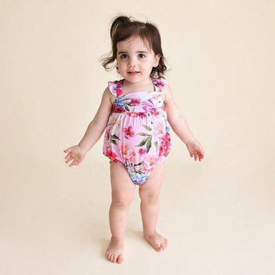Brisa Basic Ruffled Capsleeve Bubble Romper