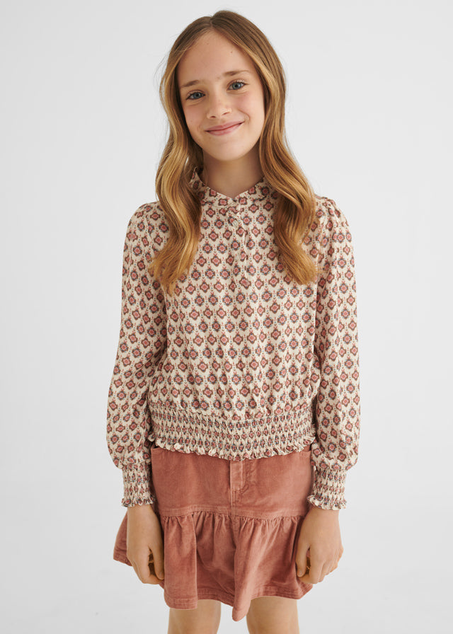 Rosy Printed Blouse