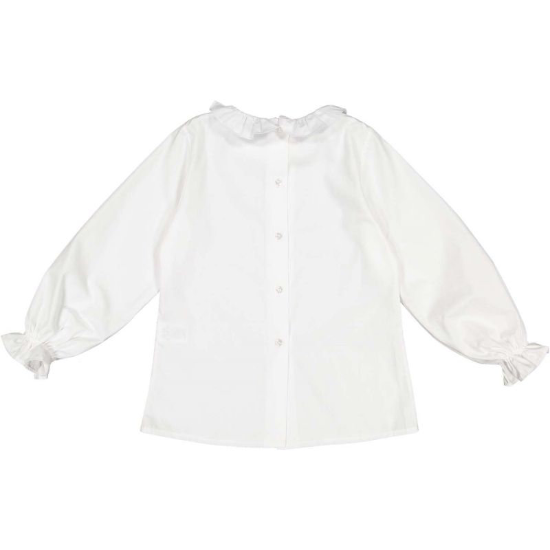 Frilled Collar White Shirt
