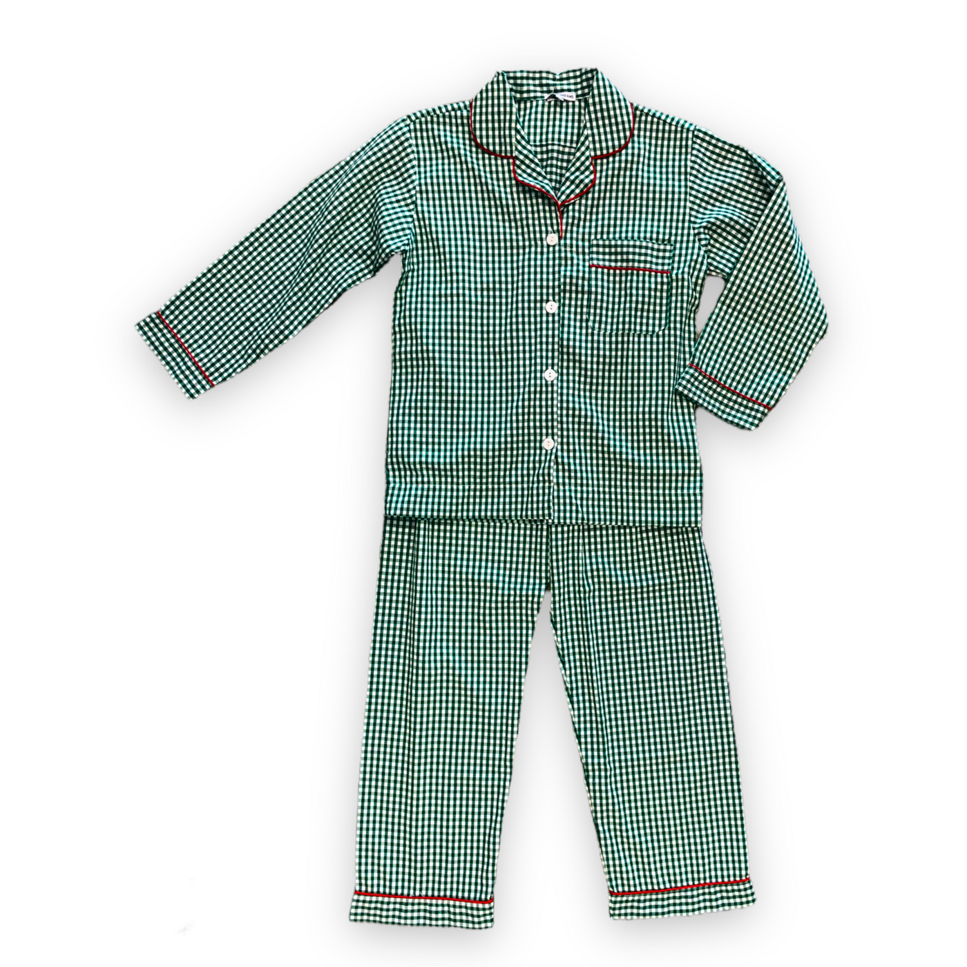Green Gingham Adult Pajama's
