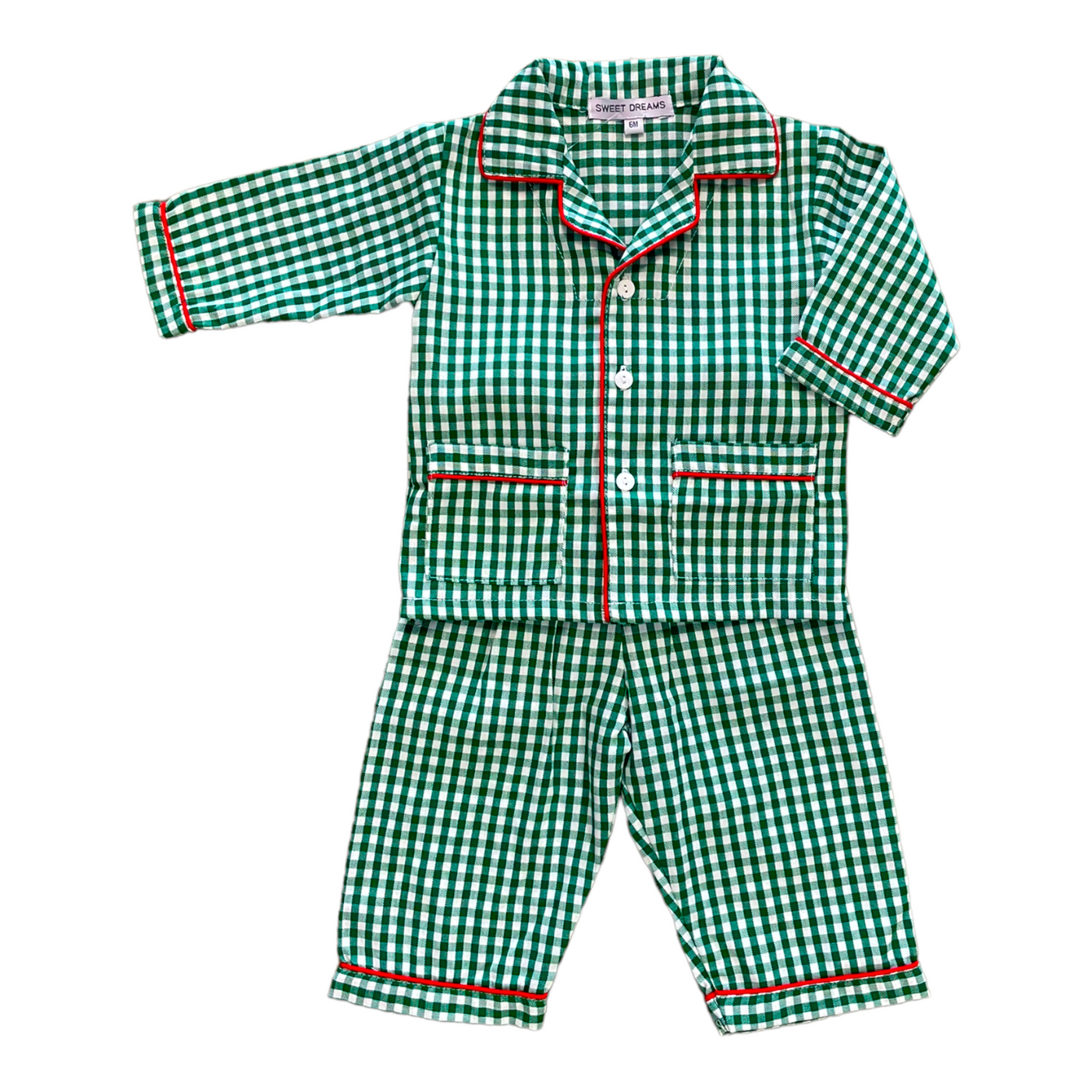 Green Gingham Pajama's